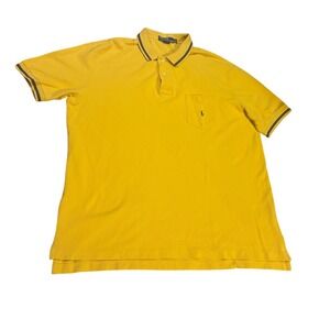 Polo by Ralph Lauren Men's XL Yellow Polo Shirt Golf Vintage Casual Short Sleeve